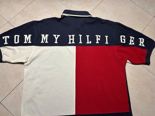 Polo de rugby manga corta con logotipo grande XL de colección años 90 Tommy Hilfiger para hombre - Imagen 6 de 8