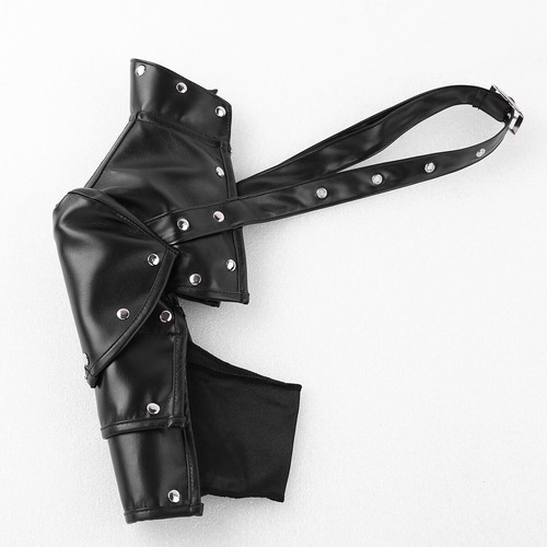 Unisex Kostüm Kunstleder Schulterpanzer Rüstung Armgurt Strap Stulpe Clubwear - Picture 9 of 50