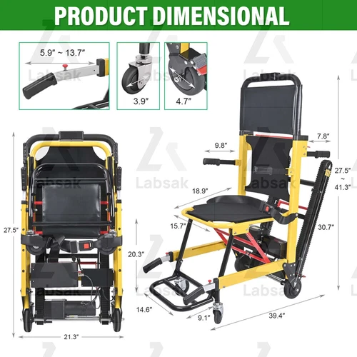 Elevador de escaleras portátil para ancianos escalada silla de ruedas plegable elevador de escaleras - Imagen 14 de 21