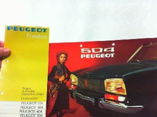 Peugeot 504. Mit beiliegender Preisliste für alle Peugeot Modelle von 1970. Peug - Picture 1 of 1