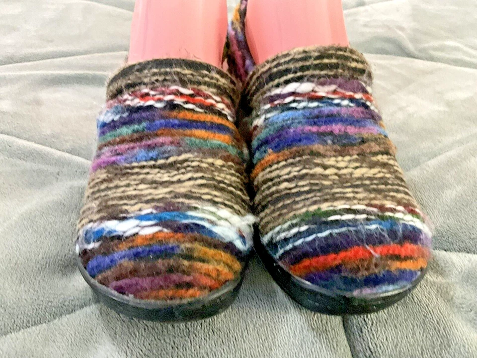 Zuecos cómodos de trabajo BOC para mujer tela de hilo multicolor Nadiyya talla 7,5 M Foto 2 de 4