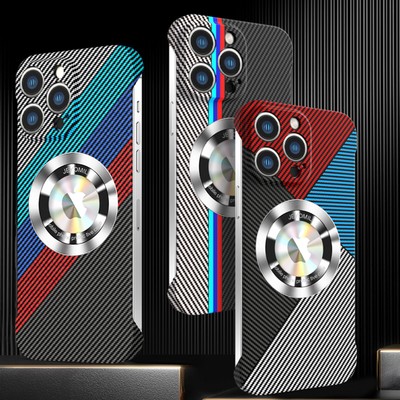 Fr iPhone 15 14 13 12 11 Pro Max Slim Hybrid Carbon Fiber Mag Safe Magnetic Case
