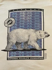 1990 Sun Sportswear Polar Bear NWF National Wildlife Single Stitch T Shirt