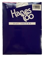 Hanes Too Day Sheers Sz EF Pantyhose Control Top Reinforced Toe 136 Pearl Color