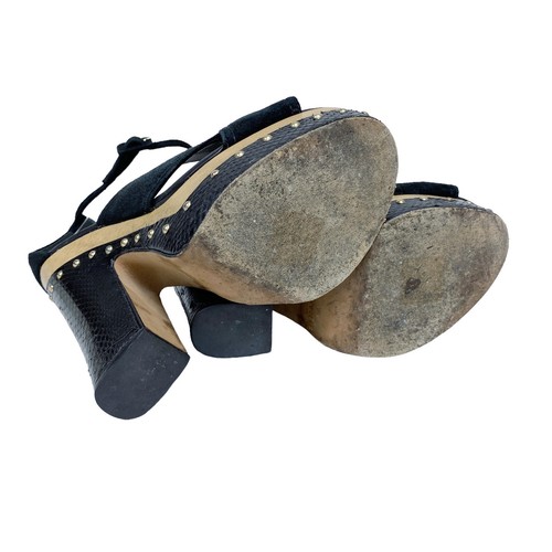 Alexandre Birman Womens Size 7.5 Peggy Suede Watersnake Platform Clog Sandals - Picture 9 of 9