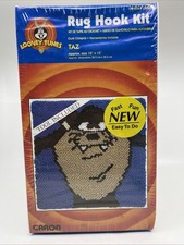 2001 Caron Looney Tunes Taz Tazmanian Devil Latch Hook Rug Kit 12  Square