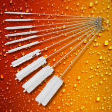 10-Pack Nylon Straw Cleaning Brushes  Stainless Steel Wire Drink Pipe Cleaner Kit