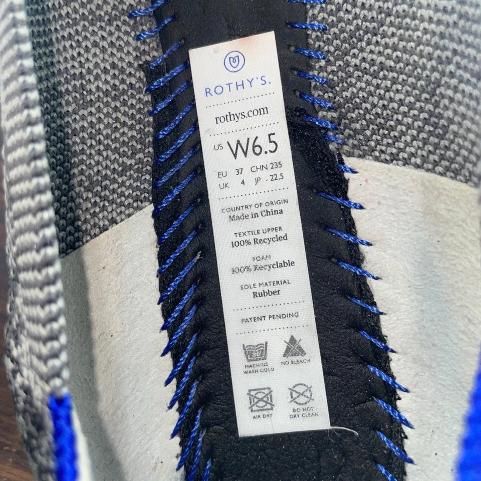 Zapato de muñeca Rothys para mujer 6,5 gris piedra estampado serpiente tejido lavable sin cordones planos Foto 3 de 4