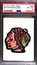 1977 O-PEE-CHEE OPC #325 BLACKHAWKS LOGO PSA 8 NM-MT 56386306 