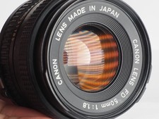 Canon Lens FD 50mm 1.8 Lens for A-1 AE-1 35mm FD SLR Camera or adapt mirrorless