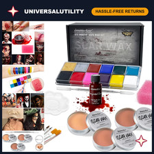 SFX Scar Wax Makeup Kit - Face  Body Paint, Fake Blood, Brushes  Spatula for H