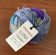 Premier LUNA Yarn, DK #3 Wt., Color-#1072-12 Titan, 273 Yards
