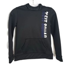 Under Armour Hoodie Youth Medium Black Fit Squad Graphic ColdGear Pullover
