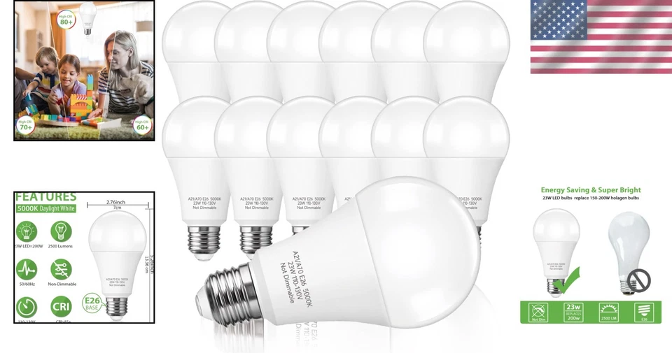 Eco-Friendly LED Light Bulb 23W, 2500lm - 12 Pack - Image 2 of 4