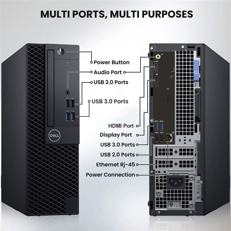 Dell・Core i5-7世代・8GB・1TB・DVDSM・WiFi付き Dell Desktop PC i5-7th 32GB RAM 1TB SSD Built-in WiFi New 24 Inch