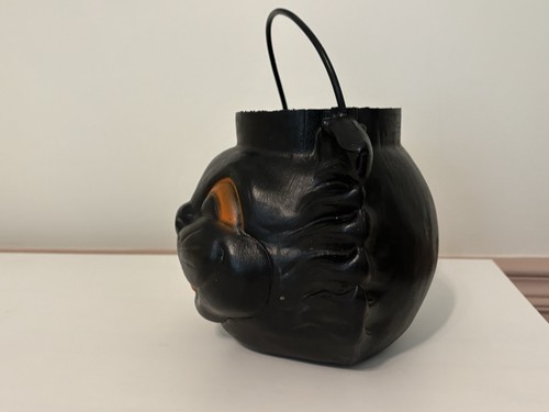 Vintage Impero gatto nero soffia stampo Halloween dolcetto o scherzetto secchiello caramelle US - Foto 4 di 8