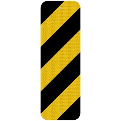 SmartSign Object Marker Chevron Sign, 8x24'', Reflective Aluminum, Black/Yellow