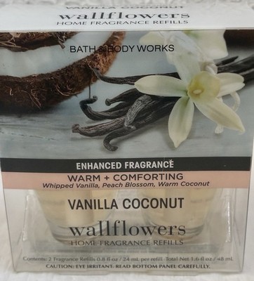 VANILLA COCONUT Bath & Body Works  Wallflowers Fragrance Refill 2 Pack