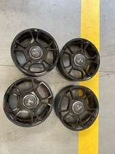 4 Used Original Alloy Rims 17 Inch Fiat 500 Abarth 7x17 4x98 ET36 CB58.1 Black