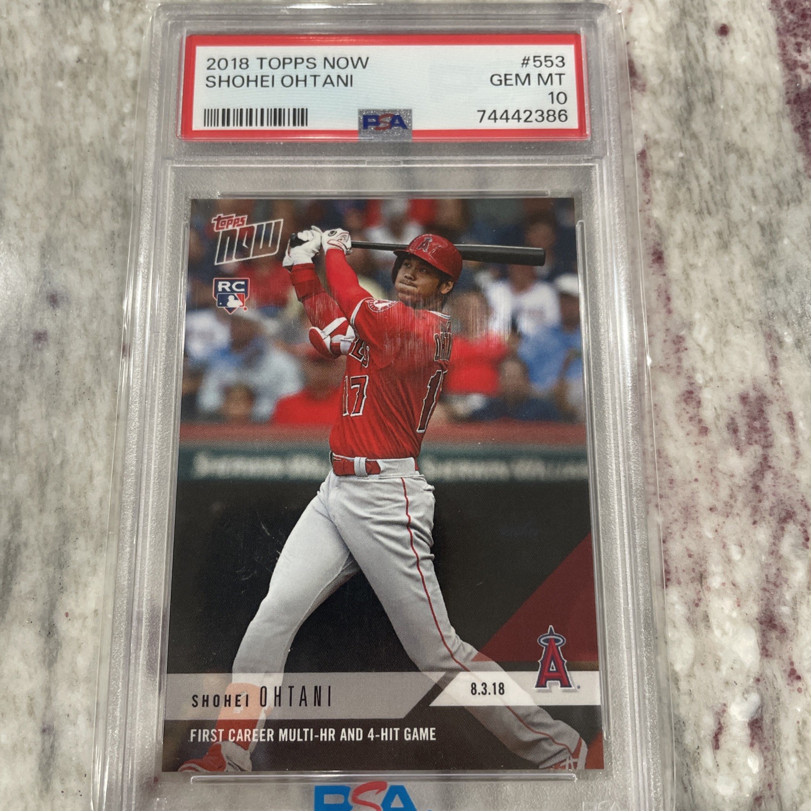 2018 Topps Now #553 Shohei Ohtani RC PSA 10 Rookie Angels Dodgers 3xMVP 50/50