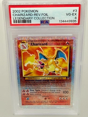 Charizard PSA 4 2002 Pokemon Reverse Holo #3 Legendary Coll Fireworks