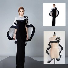 Custom Organza Wedding Jacket with Black Satin Edge - Short Front, Long Back