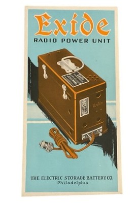 Exide Radio Power Unit Electric Storage Battery 1925 Brochure Price List MPE1