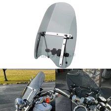 Adjustable Smoke 17"×15" Windshield Windscreen For Honda Shadow ACE 750 1997-03
