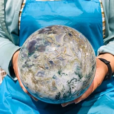 7.3LB Natural Aquatic Plants Agate Crystal Sphere water grass Moss agate Ball