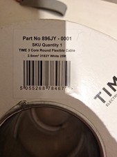 Flexible Cable White 2.5mm 3 Core 25 Meters Length, 3183Y