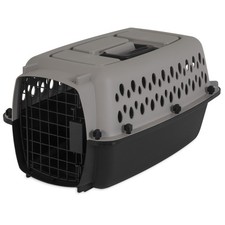 Pet Portable Kennel Dogs Hard-Sided Travel Carrier Durable Metal Door Black 