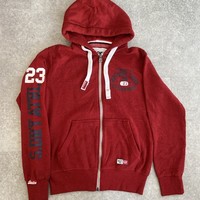 Superdry Men's Track & Field Full Zip Sweatshirt Hoodie Red, Casual/Medium