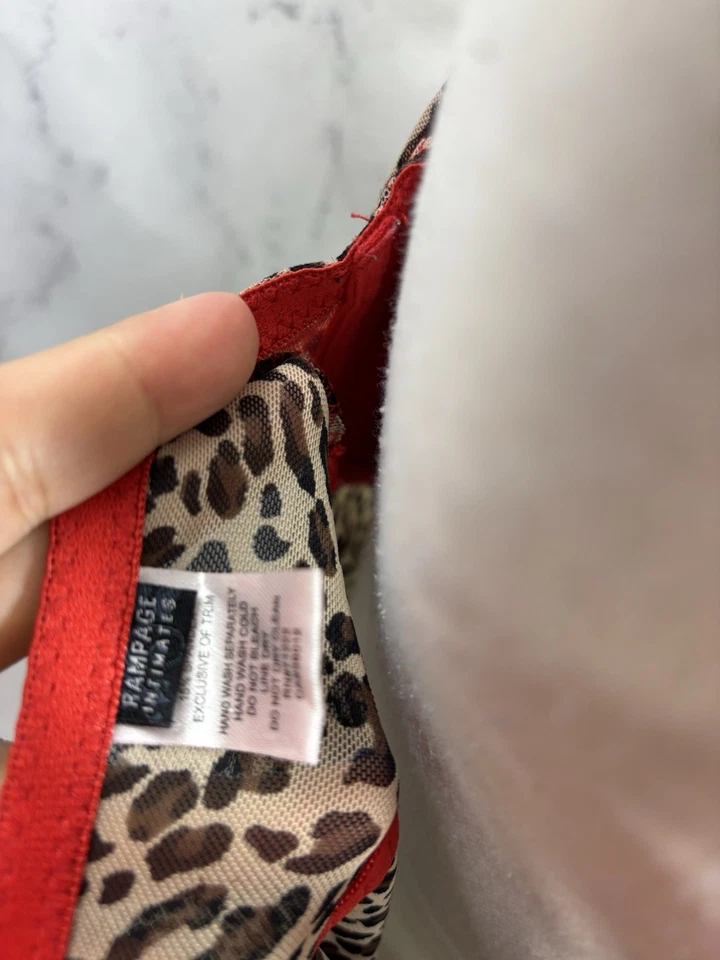 Vestido Babydoll De Colección Y2k Rampage 3X Lencería Sexy Guepardo Gótico Bebé Bustier Rojo Foto 4 de 4