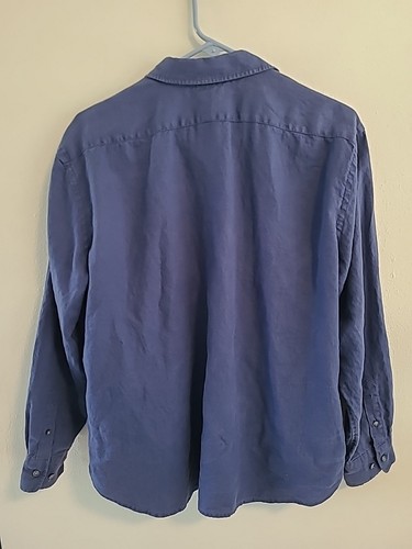 Lauren Ralph Lauren Leinen Hemd mit Knopfleiste Damen Xl Langarm Blau Tasche - Bild 7 von 13