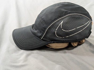 Nike AW84 5 Panel Hat Strap Back Mens Tailwind Black Swoosh Mesh Reflective Cap