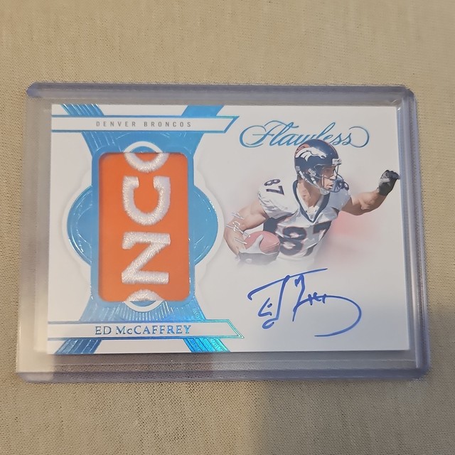2025 Panini Flawless Patch Auto Ed McCaffrey Platinum /1 Denver Broncos