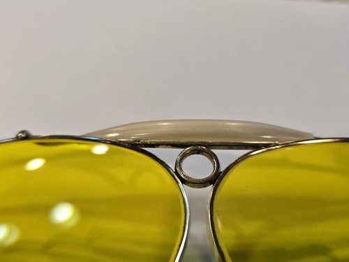 VINTAGE B&L RAY-BAN 12K GF YELLOW AVIATOR BULLET HOLE SHOOTING SUNGLASSES - Picture 6 of 24