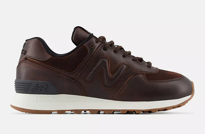 Women's New Balance 574 Leather - Pumpernickel/sea salt