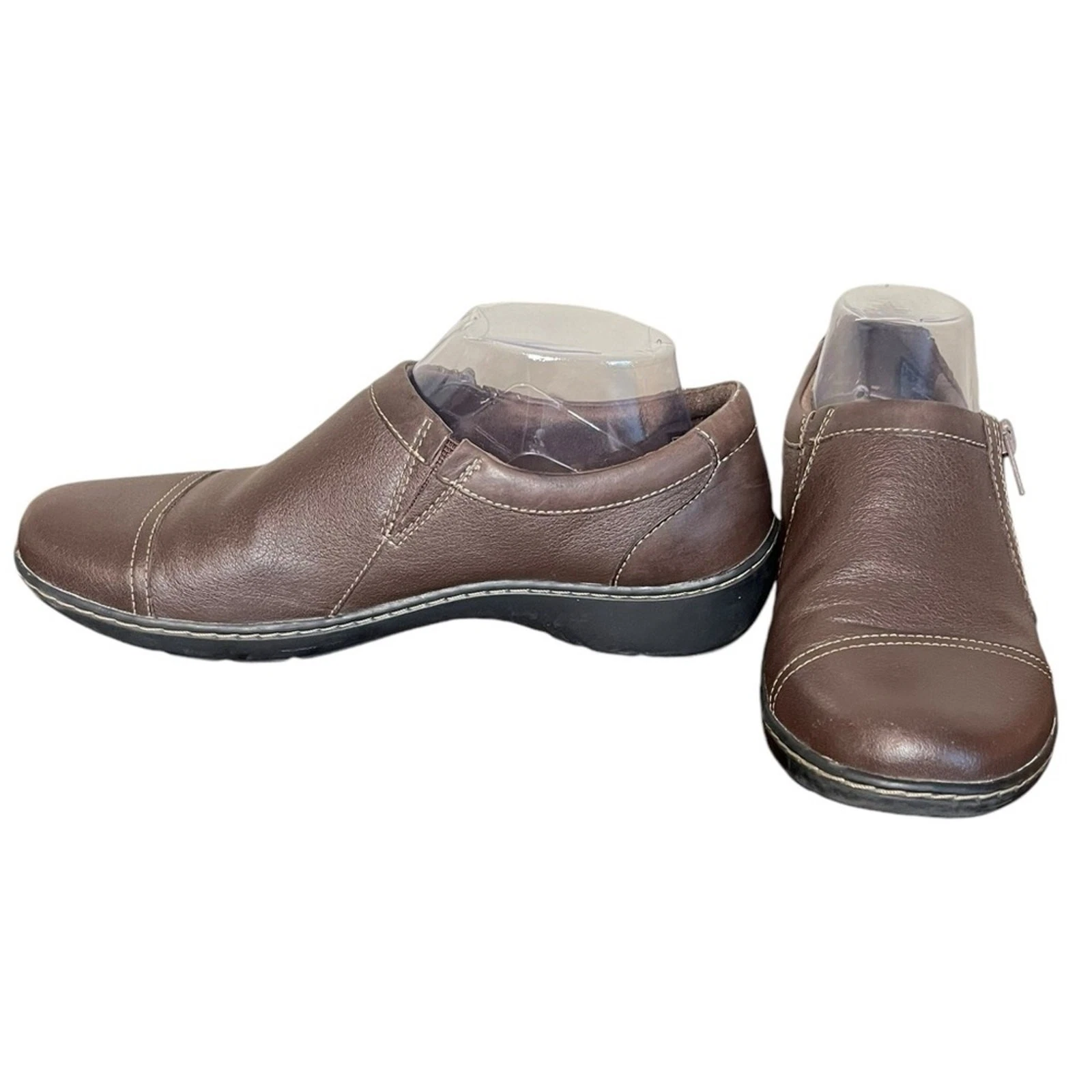 Mocassino donna CLARKS Cora Giny marrone scuro in pelle ruvida taglia 9