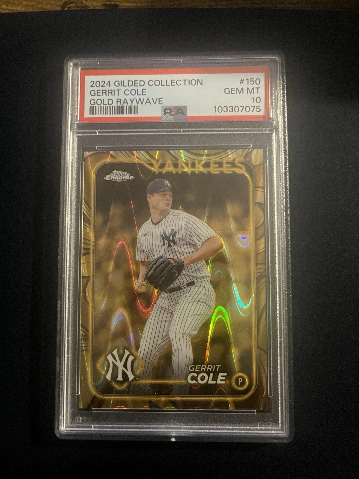 2024 Topps Gilded Collection - Gerrit Cole #150 Gold RayWave Refractor 25/25
