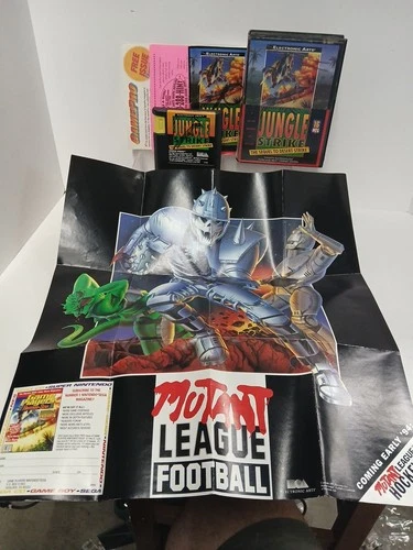 Sega Genesis Jungle Strike Game Complete With Manual + Poster In Case Tested !