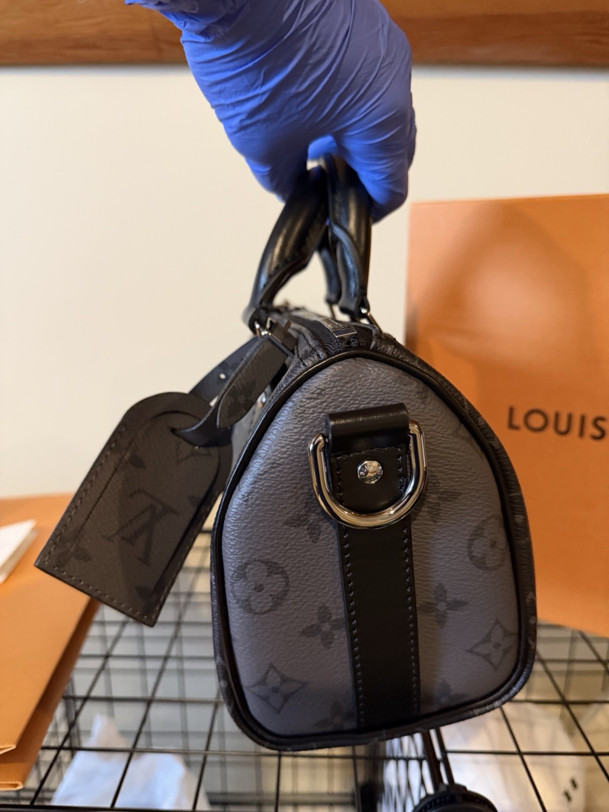 Authentic Louis Vuitton Monogram Eclipse Keepall … - image 3