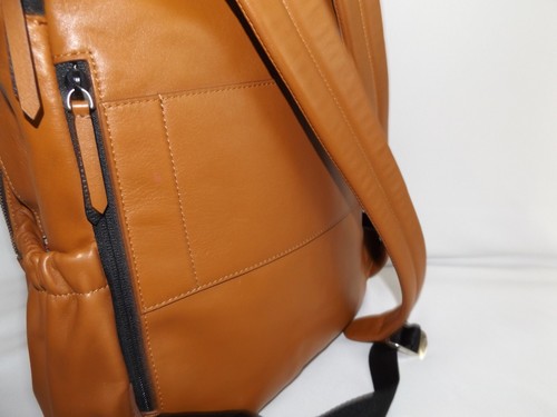 VERA BRADLEY Carryall Genuine Leather Backpack - Cognac Brown - Beautiful - Nice - Picture 4 of 12