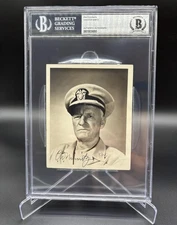 Chester Nimitz Signed Photo WWII Beckett Autograph Admiral Battle Midway