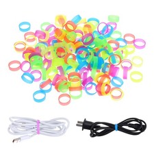 200 Pieces 0.5 Inch Small Elastic Silicone Rubber Bands Black Multicolor