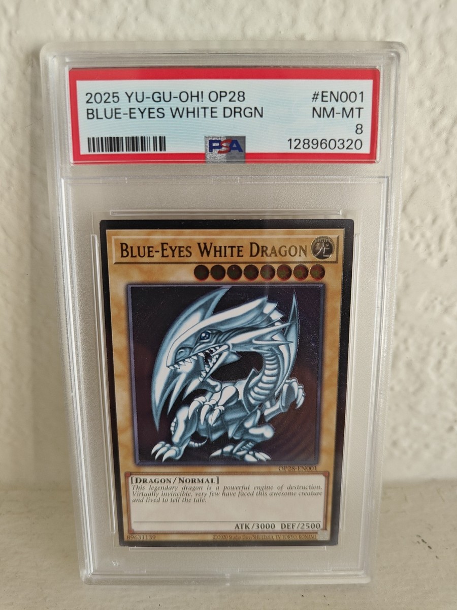 Blue Eyes White Dragon OP28-EN001 Ultimate Rare Yu-Gi-Oh PSA 8 | eBay