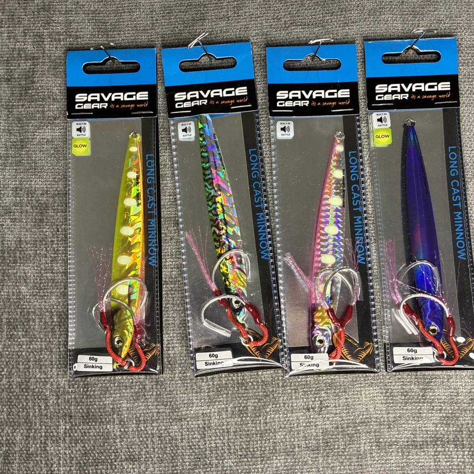 LOTE DE 4 Savage Gear 60 gramos 5 pulgadas plantilla de hundimiento - señuelo de pesca - NUEVO (65) Foto 4 de 4