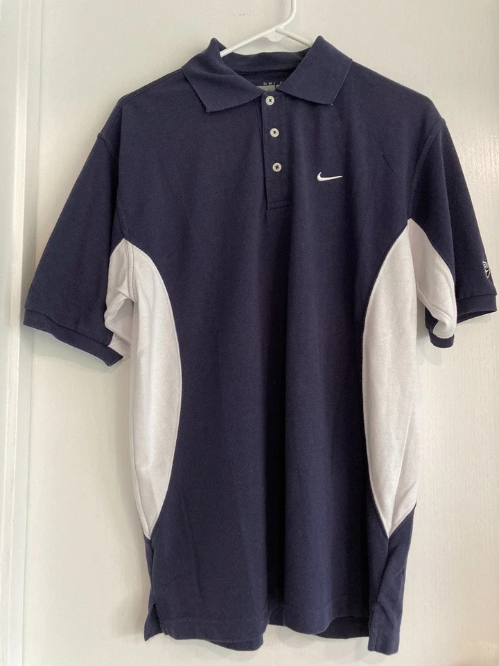 Nike Roger Federer RF Shield Logo Dri-FIT Tennis Polo Shirt L Navy Blue Rare - Image 2 of 4