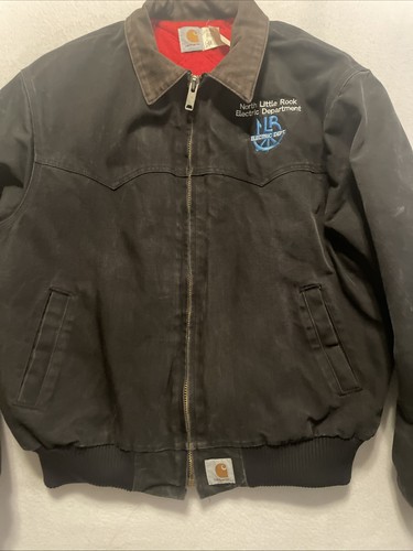 Vintage 90's Made In USA Carhartt Santa Fe Jacket Black Red Quilted XXL 2XL Coat - Bild 17 von 17