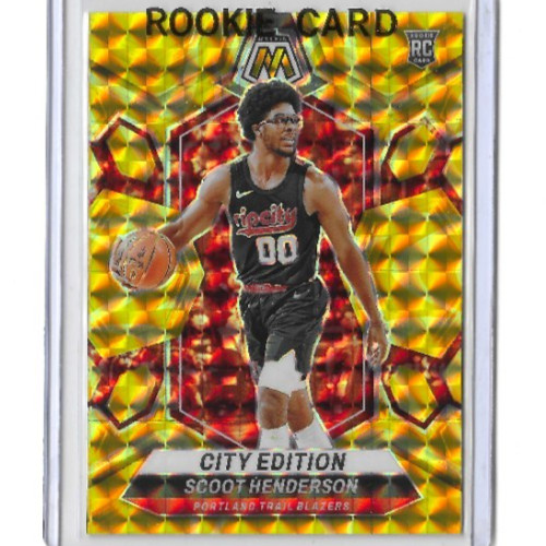 Scoot Henderson 2023-24 Panini Mosaic City Edition Reactive Yellow RC #275 (BM)